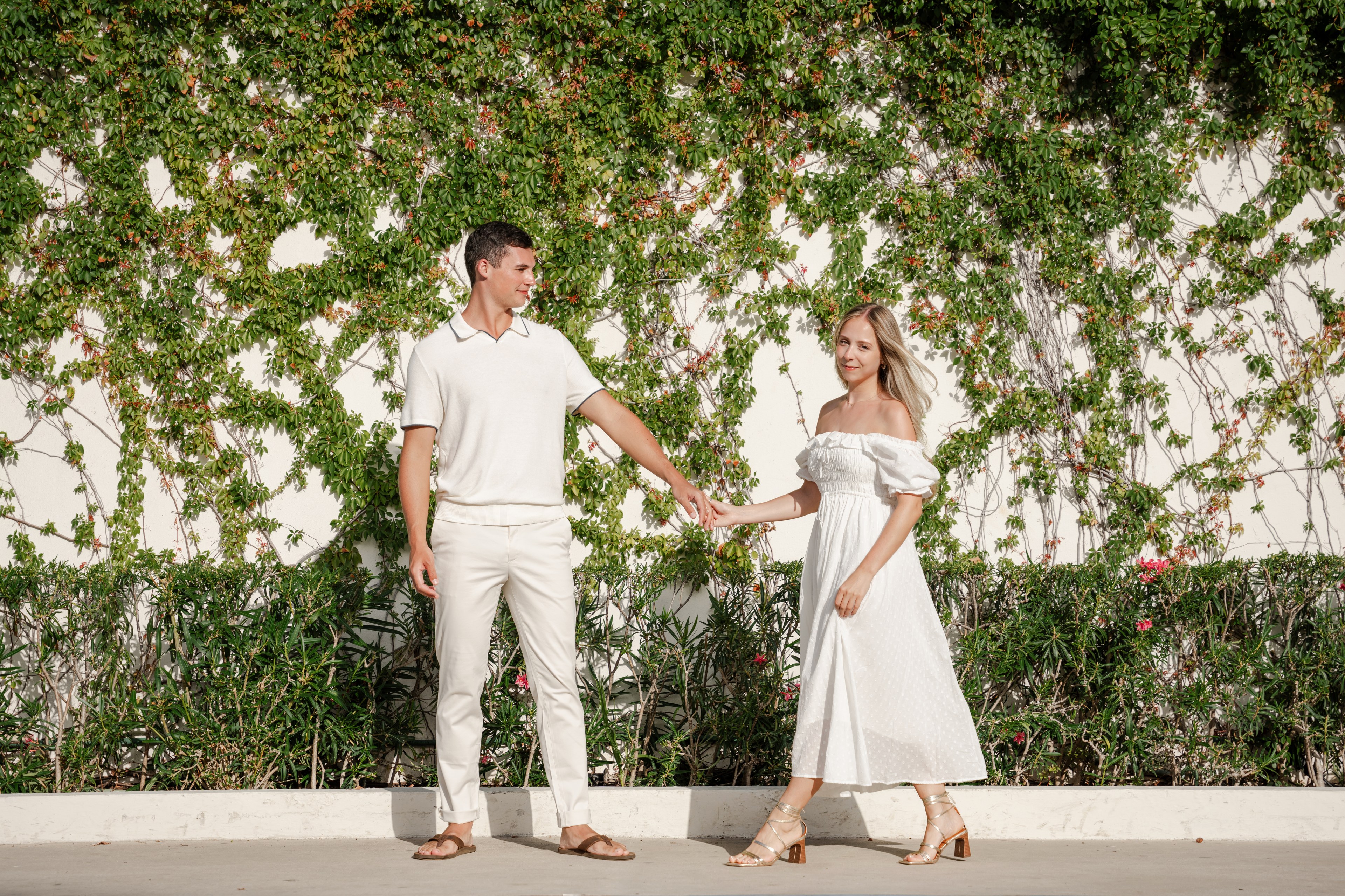 Cenote photography near Cancún — couple in flowing wardrobe at a cenote in the Riviera Maya