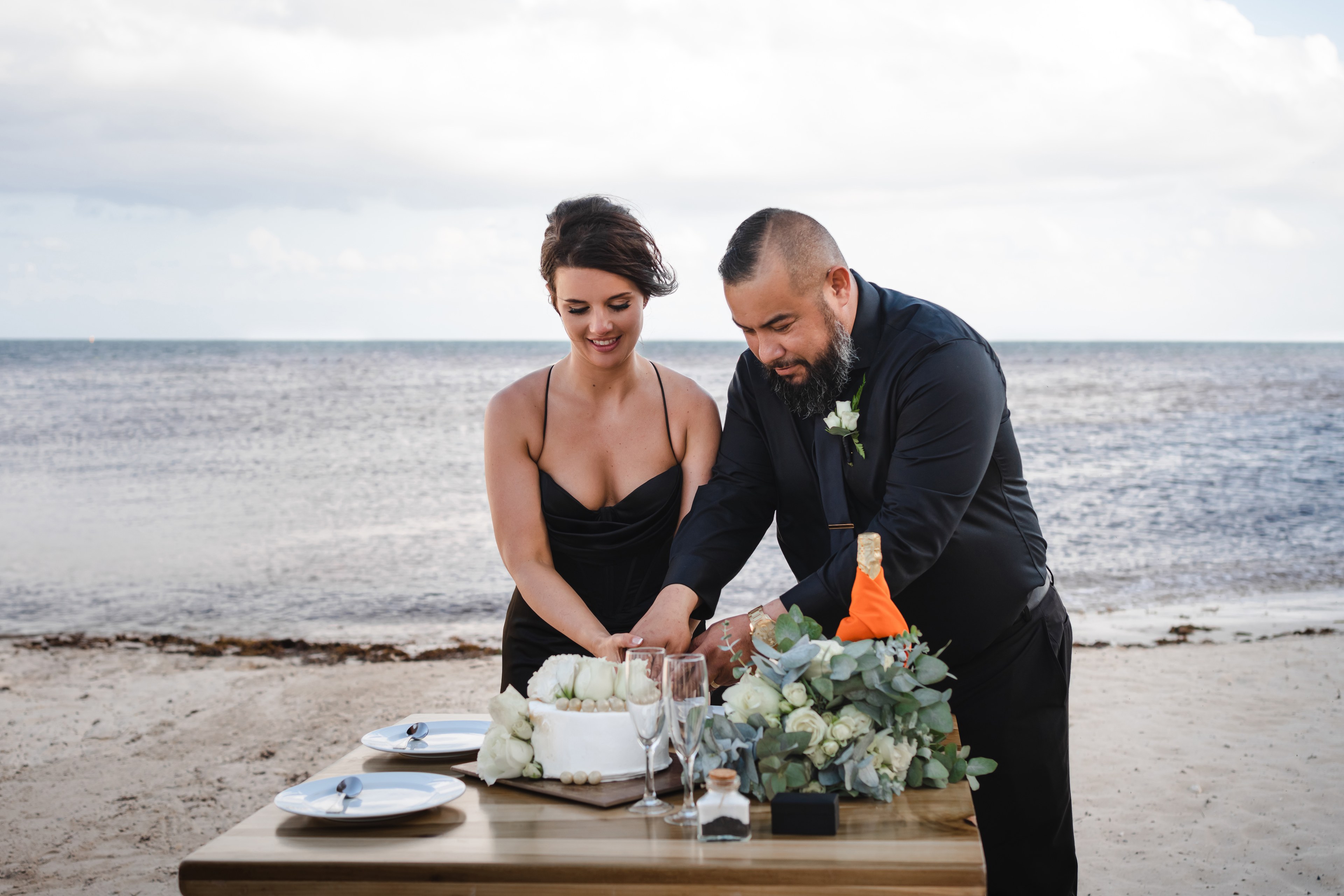 Bride with mother portrait Cancún Hotel Zone IVAE Studios sample wedding gallery
