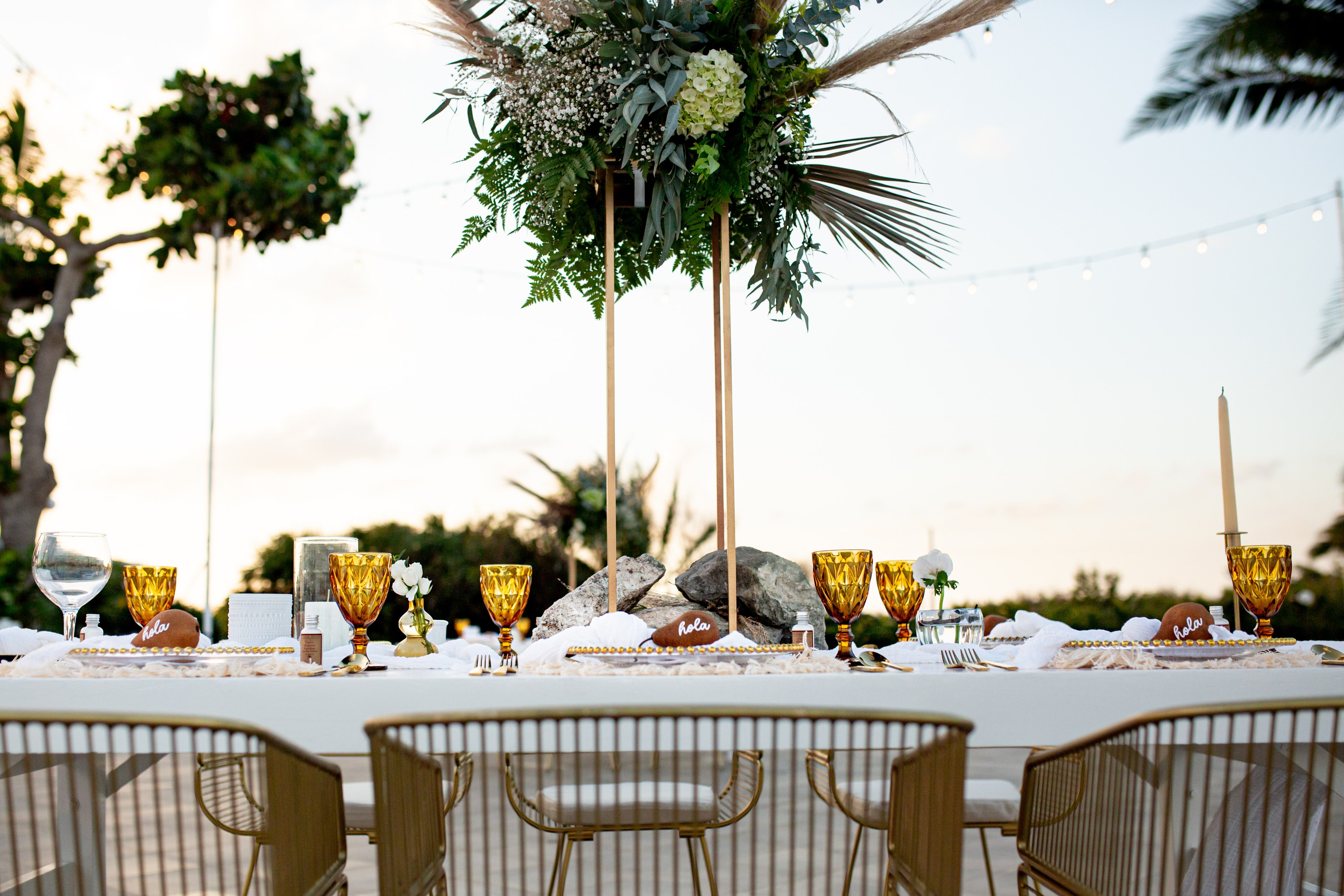 Luxury wedding decor and florals at Playa Mujeres resort — IVAE Studios destination wedding photographer Mexico