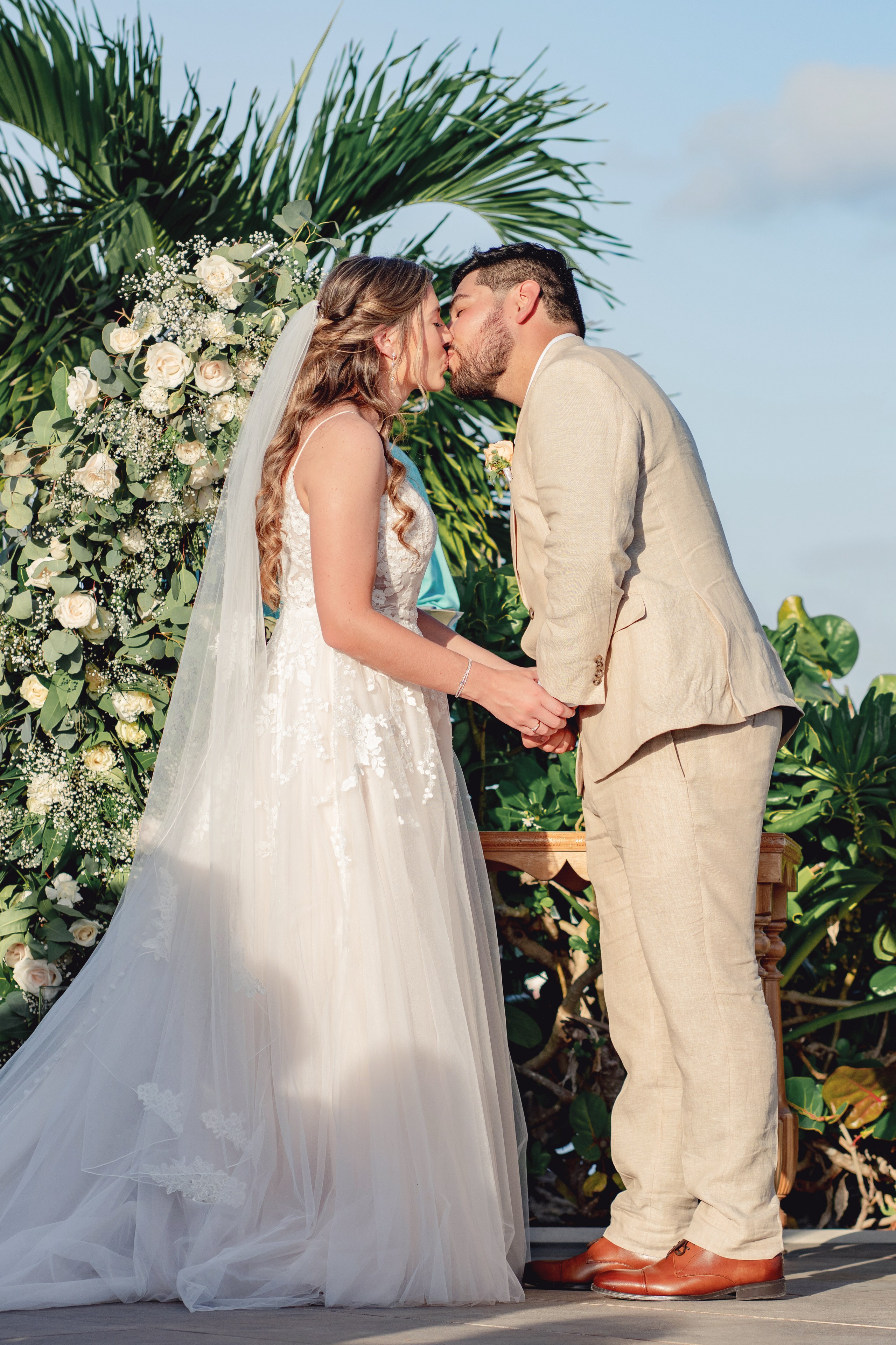 Wedding ceremony Isla Mujeres IVAE Studios destination wedding photography Mexico